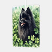 Zwarte Pommeren St Patricks Day Metalen Ornament (Voorkant links)