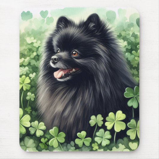 Zwarte Pommeren St Patricks Day Muismat (Voorkant)