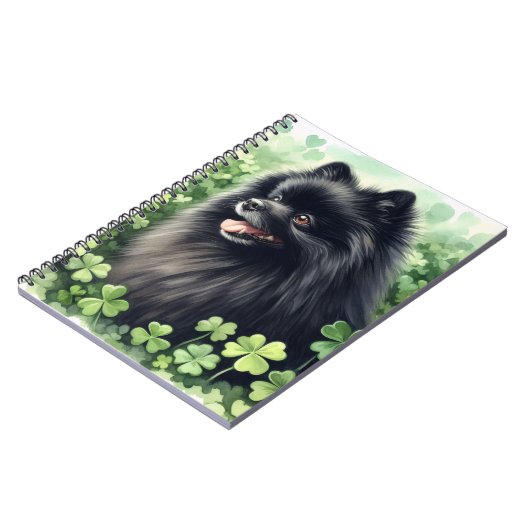 Zwarte Pommeren St Patricks Day Notitieboek (Linkerzijde)