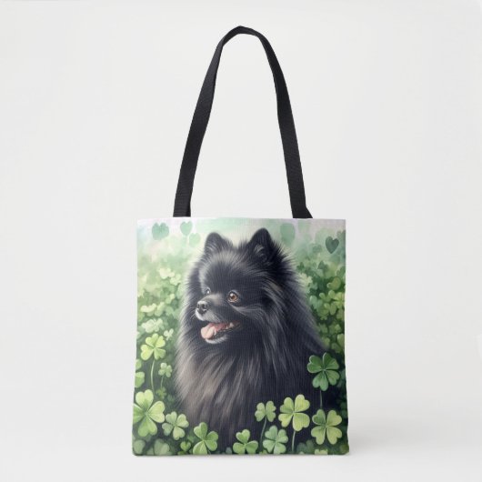Zwarte Pommeren St Patricks Day Tote Bag (Voorkant)