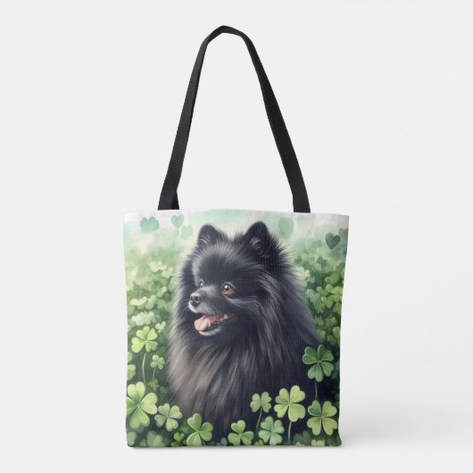Zwarte Pommeren St Patricks Day Tote Bag (Achterkant)
