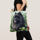 Zwarte Pommeren St Patricks Day Tote Bag (Dichtbij)