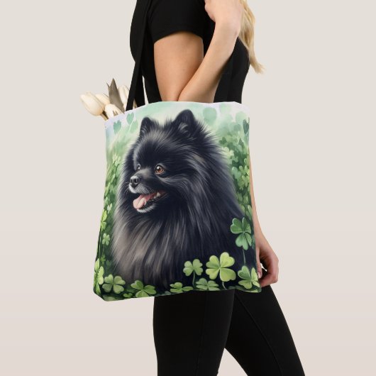 Zwarte Pommeren St Patricks Day Tote Bag (Dichtbij)