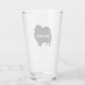 Zwarte Pommerse Silhouet Gepersonaliseerde Pom Dog Glas (Achterkant)