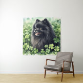 Zwarte Pommerse Waterverf St Patricks Day Wandkleed (In situ)