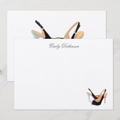 Zwarte pompen, persoonlijke notitiekaarten notitiekaartje (Voorkant / Achterkant)