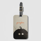 Zwarte pompoen bagagelabel (Voorkant (verticaal))