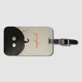 Zwarte pompoen bagagelabel (Voorkant (horizontaal))