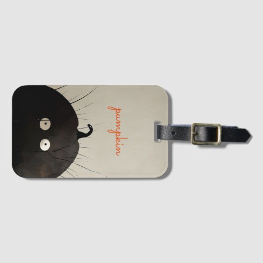 Zwarte pompoen bagagelabel (Voorkant (horizontaal))