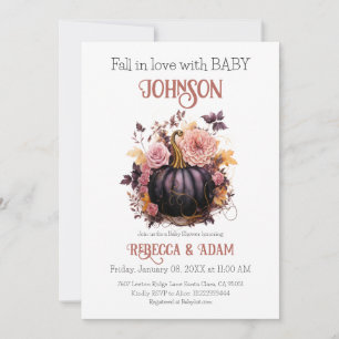 Zwarte Pompoen Bloemen Herfst Verliefd Op Baby sho Kaart