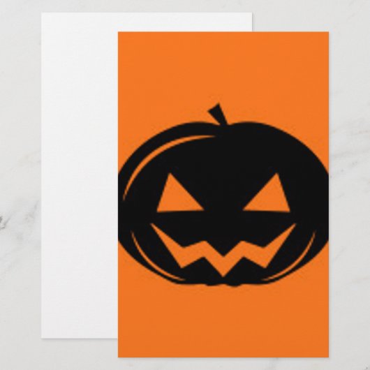 Zwarte pompoen briefpapier (Voorkant / Achterkant)