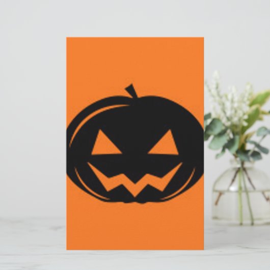 Zwarte pompoen briefpapier (Staand voorkant)