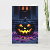 Zwarte pompoen Halloween kleurplaat binnen Kaart (Voorkant)