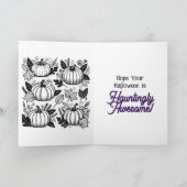 Zwarte pompoen Halloween kleurplaat binnen Kaart (Binnen)