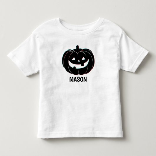 Zwarte Pompoen Halloween Naam voor Kinderen Kinder Shirts (Voorkant)