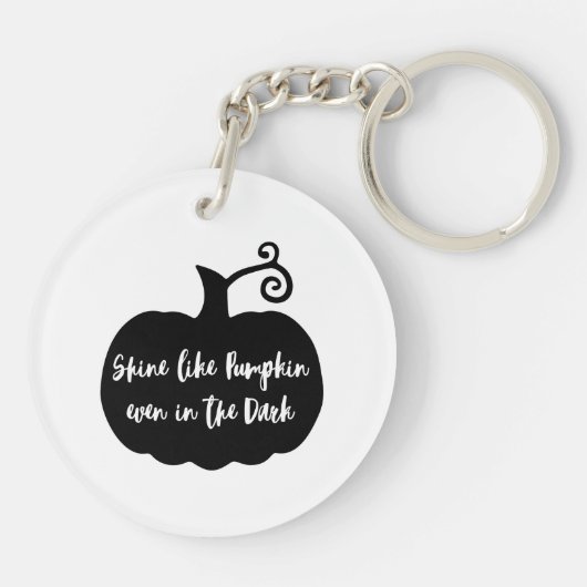 Zwarte Pompoen Halloween Sleutelhanger (Achterkant)