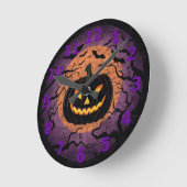 Zwarte Pompoen Halloween Wandklok (Hoek)