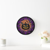 Zwarte Pompoen Halloween Wandklok (Huis)