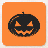 Zwarte pompoen kartonnen onderzetters (Voorkant)