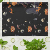 🖤 Zwarte Pompoen King Keuken Handdoek 🎃 (Gevouwen)