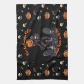 🖤 Zwarte Pompoen King Keuken Handdoek 🎃 (Verticaal)