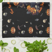 🖤 Zwarte Pompoen King Keuken Handdoek 🎃 (Gevouwen)