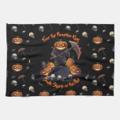 🖤 Zwarte Pompoen King Keuken Handdoek 🎃 (Horizontaal)