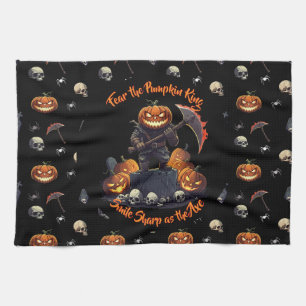 🖤 Zwarte Pompoen King Keuken Handdoek 🎃
