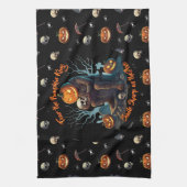 🖤 Zwarte Pompoen King Keuken Handdoek 🎃 (Verticaal)