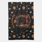 🖤 Zwarte Pompoen King Keuken Handdoek 🎃 (Verticaal)