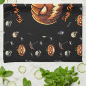 🖤 Zwarte Pompoen King Keuken Handdoek 🎃 (Gevouwen)