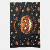 🖤 Zwarte Pompoen King Keuken Handdoek 🎃 (Verticaal)
