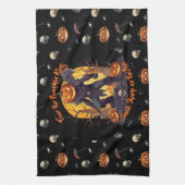 🖤 Zwarte Pompoen King Keuken Handdoek 🎃 (Verticaal)