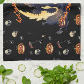 🖤 Zwarte Pompoen King Keuken Handdoek 🎃 (Gevouwen)