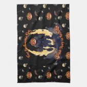 🖤 Zwarte Pompoen King Keuken Handdoek 🎃 (Verticaal)