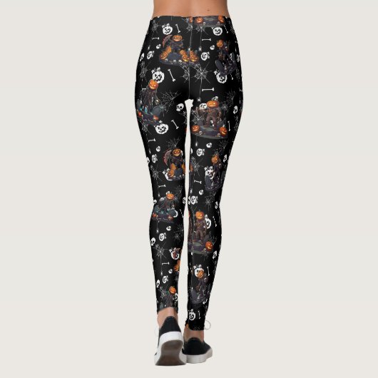 🖤 Zwarte Pompoen King Kind Leggings 🎃 (Achterkant)