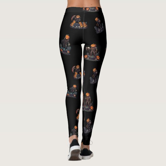 🖤 Zwarte Pompoen King Kind Leggings 🎃 (Achterkant)