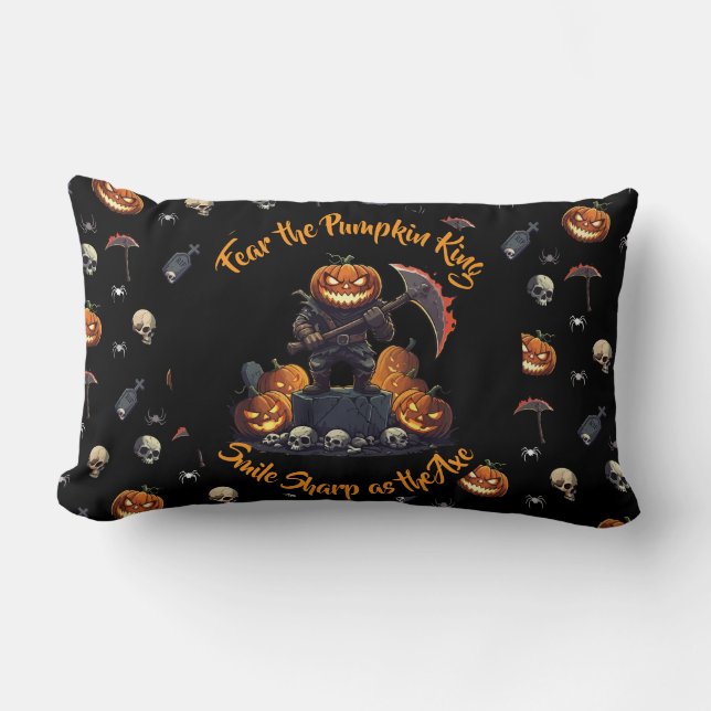 🖤 Zwarte pompoen King Sierkussen 🎃 Kussen (Voorkant)