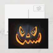 Zwarte pompoen met kattenogen briefkaart (Voorkant / Achterkant)