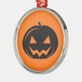 Zwarte pompoen metalen ornament (Links)
