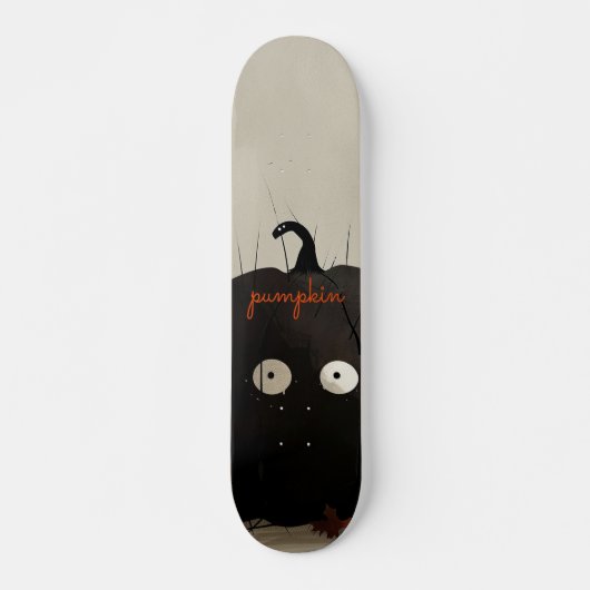 Zwarte pompoen persoonlijk skateboard (Voorkant)