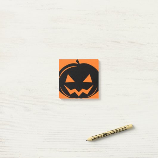Zwarte pompoen post-it® notes (Op bureau)