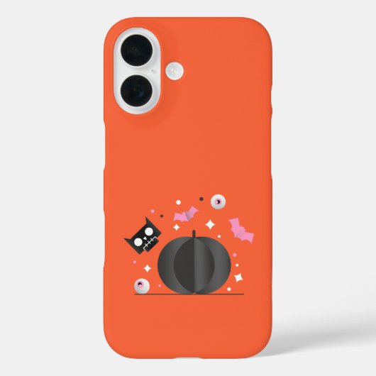 Zwarte pompoen & Schattigee kat Halloween Case-Mate iPhone Case (Achterkant)