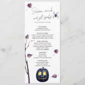 Zwarte Pompoen & Spin Halloween Herfst Elegant Menu (Voorkant)