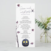 Zwarte Pompoen & Spin Herfst Elegant Halloween Menu (Staand voorkant)