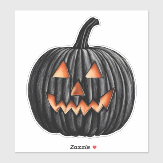 Zwarte pompoen sticker (Vel)