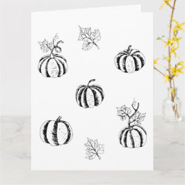 Zwarte Pompoen voor Halloween Kaart