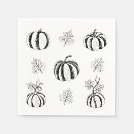 Zwarte pompoen voor Halloween Servet