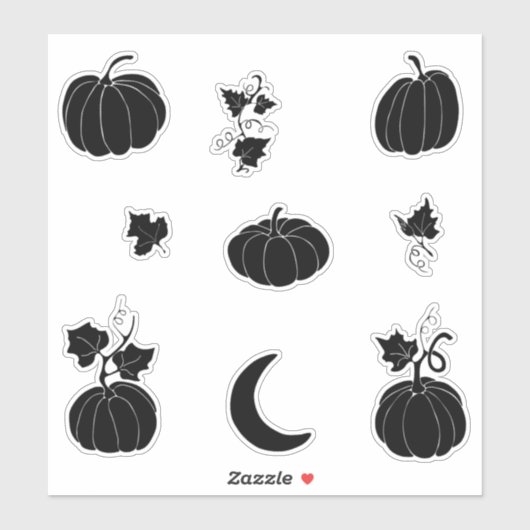 Zwarte pompoen voor Halloween Sticker (Vel)
