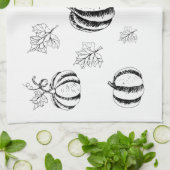 Zwarte pompoen voor Halloween Theedoek (Gevouwen)